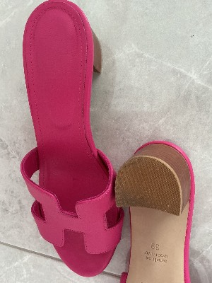Pink Leather Heeled Mules, size 39 2