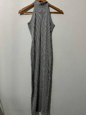 Grey Ribbed Midi Dress 1
