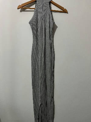 Grey Ribbed Midi Dress 2