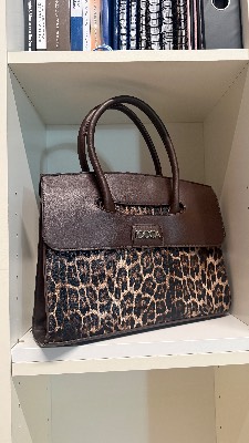 DOCA Τσάντα Ώμου / Χειρός - Leopard Print & Σκούρο Καφέ 1