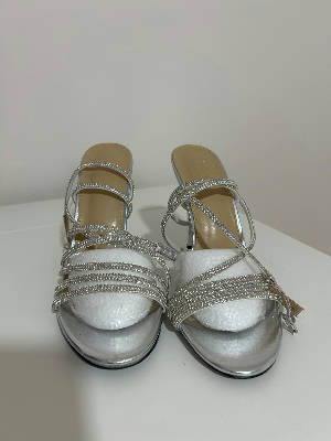 Silver sparkly heels  2