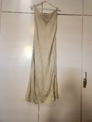 Lime green cowl neck dress 1