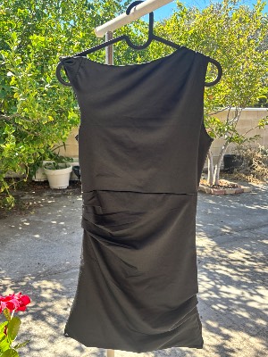 Black off shoulder mini bodycon dress
