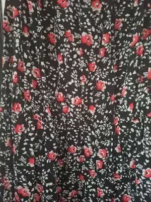 Black dress with red flowers 1