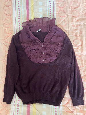 Elegant MiuMiu sweater with ruffle collar 1