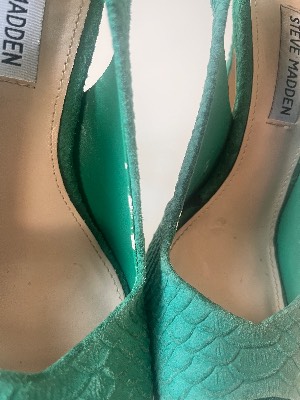 Γόβες πράσινες suede με σχέδιο  2