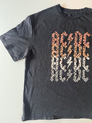 T-shirt ac/dc γκρι σκούρο  1